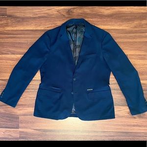 42R Armani Navy Geo Camo Lined Blazer